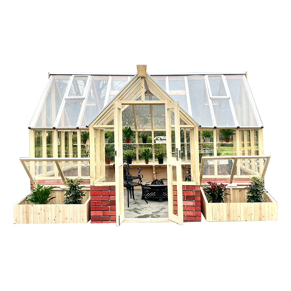 Cruth WGT 446x250x293cm Teach Glas Gloine Adhmaid Pinus Sylvestris